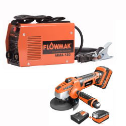 COMBO SOLDADORA INV120A+ ESMERIL ANG 4.5" 18V