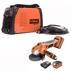 COMBO SOLDADORA INV200A+ ESMERIL ANG 4.5" 18V