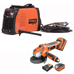 COMBO SOLDADORA INV160A+ ESMERIL ANG 4.5" 18V